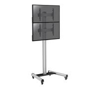 Support sur roulettes pour 2 écrans TV 40''-65'' - Hauteur 240cm