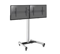 Kimex Support sur roulettes 031-1210K2 pour 2 écrans TV 43''-49'' Hauteur 175 cm Noir