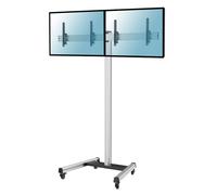Support sur roulettes pour 2 écrans TV 43" - 49" Hauteur 240cm, Inclinable