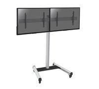 Pied TV Kimex Support à roulettes 2 écrans TV 50"- 55