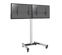 Support sur roulettes pour 2 écrans TV 50'' - 55'' - Hauteur 175cm - Inclinable