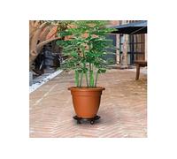 vidaXL Support sur roulettes pour plantes Diam¿¿tre 30 cm Noir 170 kg