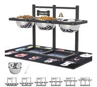 Support surélevé pour chiens de taille moyenne/grande avec mangeoire lente et tapis, hauteur réglable de 9,9 cm, 14 cm, 22,1 cm, 25,9 cm, 30 cm, 1,644 g