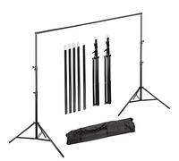 Support Système de Toile de Fond 3,6×2,8m: Barre Transversale Télescopique 150-360cm et Support de Fond Réglable 80-280cm pour Photographie Portrait Objet Vidéo Studio Photo