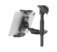 Support tablette ABS pour pied de microphone design noir | Convient aux tablettes et téléphones, prise en main sûre, idéal pour les conférences, les spectacles de musique