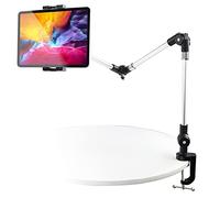 Support Tablette avec Bras Long Métal, Support Tablette Lit Table Armoire | Porte Tablet Réglable en Aluminium Pliable pour iPad Pro 12.9 Air Mini, Galaxy Tabs, Téléphone, 4-13"