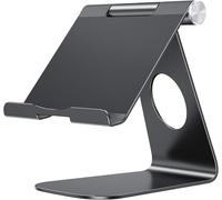 Support Tablette, Dock Réglable pour iPad Pro 2022, iPad Pro 11, 12.9, iPad Air 3 4 5, iPad Mini 4 5 6, Samsung Tab, Switch, Tablettes jusqu'à 12.9 Pouces, Support iPad Aluminium, Noir