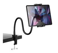 Support Tablette Lit à Col de Cygne, Olican Porte Tablette Bureau Réglable à Bras Long en Métal, Fixation Bras Flexible pour iPad Pro 12.9 Air Mini, iPhone, Galaxy, Switch, Lenovo etc (4-12,9")
