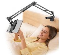 Support Tablette Lit, Support Telephone lit Rotation à 360°, Convient aux Téléphones Mobiles ou Tablettes de 4,7 à 13 Pouces, pour se Fixer sur des Surfaces Planes d'une épaisseur Maximale de 6,5 cm