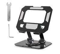 Support Tablette Pliable en Aluminium, Support iPad Support Tablette Bureau Accessoires pour Tablette Tactile, Porte Tablette Rotatif à 360° Fits 4-16" Tab Samsung, iPad Pro/Air/Mini, iPhone Pro/Max/P