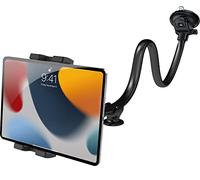 Support Tablette Voiture Avant avec Forte Ventouse [Bras Col de Cygne 34cm] | Support Tablet Vehicule Tableau de Bord Pare-Brise pour iPad Pro Air Mini, Galaxy Tab, Fire, Téléphone, 4-13"