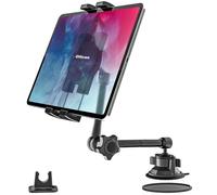 Support Tablette Voiture Tableau de Bord Pare-Brise avec Ventouse Forte | Multi-Angle & Bras Métallique, pour iPad Pro Air Mini, Galaxy Tab, Lenovo, Téléphones, 4-12,9"
