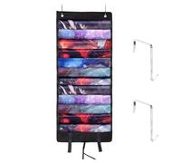 Support Tapis Jeu pour MTG/TCG/RPG, Portable Tube Sac Rangement Pouvant Contenir 12 + 1 Tapis Jeu et Emplacements Transparents avec 2pcs Crochets Accessoires Organisateur Suspendu(Noir)