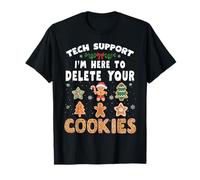 Support Technique Informatique de Noël Amusant Ici pour supprimer Les Cookies T-Shirt