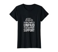 Support Technique Non payé Ordinateur Wi-FI Réparation Blague Geek T-Shirt Graphique avec Valeur, Femme, Noir, M