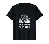 Support Technique Non payé Ordinateur Wi-FI Réparation Blague Geek T-Shirt Graphique avec Valeur, Homme, Noir, M