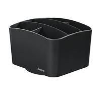 Hama Support pour télécommande "Agent" (porte-télécommande, rotatif, 5 compartiments pour télécommandes, téléphones, lunettes, stylos, organisateur pour bureau, rangement) Noir