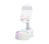 Support Téléphone avec Haut-Parleur - Station Audio Inductive avec Éclairage RGB - Base Sonore pour Appareils Mobiles Écoute Musique Vidéo Streaming Enregistrement Télévision