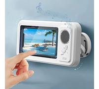 Support TéLéPhone Douche Avec Haut-Parleur Bluetooth Sans Fil, éTanche à 480 Rotation Visible Support TéLéPhone Douche Haut-Parleurs Pour Salle Bain Batheub Cuisine Miroir Mural Pour TéLéPhones ( Colo