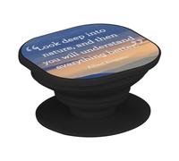 Support Téléphone Extensible - Albert Einstein Look Deep Citation Inspirante Motivation - Poignée Grip de Maintien et Stand Vidéo pour Smartphone Compatible Tous Modèles Imprimé en France