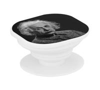 Support Téléphone Extensible - Albert Enstein sur Fond Noir Genie de la Science - Poignée Grip de Maintien et Stand Vidéo pour Smartphone Compatible Tous Modèles Imprimé en France