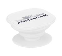 Support Téléphone Extensible - Amsterdam Minimalist Voyage Pays-Bas Tourisme - Poignée Grip de Maintien et Stand Vidéo pour Smartphone Compatible Tous Modèles Imprimé en France