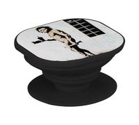 Support Téléphone Extensible - Banksy Cro Magnon Fast Food Graffiti Street Art - Poignée Grip de Maintien et Stand Vidéo pour Smartphone Compatible Tous Modèles Imprimé en France