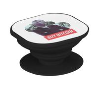 Support Téléphone Extensible - Buy Bitcoin Crypto Currency Trading Blockchain Finance Business Bitcoin Humour Meme Man - Poignée Grip de Maintien et Stand Vidéo pour Smartphone Compatible Tous