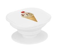 Support Téléphone Extensible - Cornet de Crème Glacée Glace Miam Cerise Chantilly Nappage Chocolat - Poignée Grip de Maintien et Stand Vidéo pour Smartphone Compatible Tous Modèles Imprimé en France