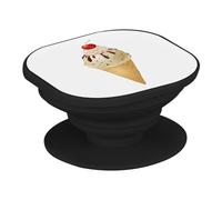 Support Téléphone Extensible - Cornet de Crème Glacée Glace Miam Cerise Chantilly Nappage Chocolat - Poignée Grip de Maintien et Stand Vidéo pour Smartphone Compatible Tous Modèles Imprimé en France