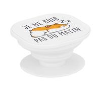 Support Téléphone Extensible - Hamster Je ne suis Pas du Matin Animaux de Compagnie - Poignée Grip de Maintien et Stand Vidéo pour Smartphone Compatible Tous Modèles Imprimé en France