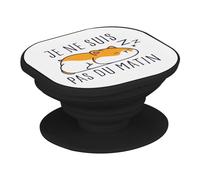 Support Téléphone Extensible - Hamster Je ne suis Pas du Matin Animaux de Compagnie - Poignée Grip de Maintien et Stand Vidéo pour Smartphone Compatible Tous Modèles Imprimé en France