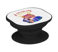 Support Téléphone Extensible - I am Okay Yes I Am Chat Pistolet Collage Vintage Illustration Art Humour Parodie Animal - Poignée Grip de Maintien et Stand Vidéo pour Smartphone Compatible Tous