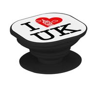 Support Téléphone Extensible - I Love UK Voyage Royaume Uni Angleterre Big Ben - Poignée Grip de Maintien et Stand Vidéo pour Smartphone Compatible Tous Modèles Imprimé en France