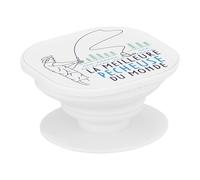 Support Téléphone Extensible - La Meilleure Pecheuse du Monde Loisir Peche à la Ligne Loisir Poisson Rivière - Poignée Grip de Maintien et Stand Vidéo pour Smartphone Compatible Tous Modèles Imprimé