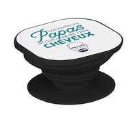 Support Téléphone Extensible - Les Meilleurs Papas n'ont Pas de Cheveux Humour Chauve - Poignée Grip de Maintien et Stand Vidéo pour Smartphone Compatible Tous Modèles Imprimé en France