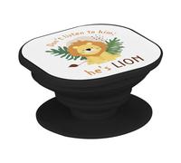 Support Téléphone Extensible - Liar Lion Drawing Illustration King of The Savannah - Poignée Grip de Maintien et Stand Vidéo pour Smartphone Compatible Tous Modèles Imprimé en France