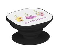 Support Téléphone Extensible - Orchidée Fleurs Minimaliste Aquarelle Chic Jardin Amour - Poignée Grip de Maintien et Stand Vidéo pour Smartphone Compatible Tous Modèles Imprimé en France