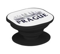 Support Téléphone Extensible - Prague Minimalist Voyage Tchéquie Culture Architecture - Poignée Grip de Maintien et Stand Vidéo pour Smartphone Compatible Tous Modèles Imprimé en France