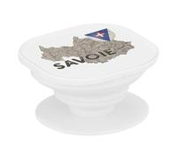 Support Téléphone Extensible - Savoie 73 Departement Chambery Carte Ancienne Alpes - Poignée Grip de Maintien et Stand Vidéo pour Smartphone Compatible Tous Modèles Imprimé en France