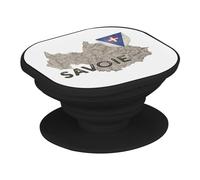 Support Téléphone Extensible - Savoie 73 Departement Chambery Carte Ancienne Alpes - Poignée Grip de Maintien et Stand Vidéo pour Smartphone Compatible Tous Modèles Imprimé en France