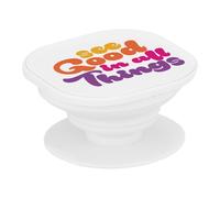 Support Téléphone Extensible - See Good in All Things Typographie Message 70's Hippie Amour Self Love Positive - Poignée Grip de Maintien et Stand Vidéo pour Smartphone Compatible Tous Modèles