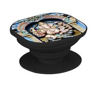 Support Téléphone Extensible - Statue Peinte de Ganesh Dieu Elephant de l'Inde Sagesse Savoir - Poignée Grip Maintien et Stand Vidéo pour Smartphone Compatible Tous Modèles Imprimé en France