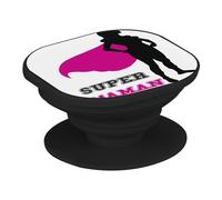 Support Téléphone Extensible - Super Maman Super Héroïne Cape - Poignée Grip de Maintien et Stand Vidéo pour Smartphone Compatible Tous Modèles Imprimé en France