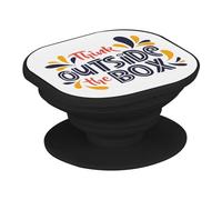 Support Téléphone Extensible - Think Outside The Box Typographie Message Citation Start up - Poignée Grip de Maintien et Stand Vidéo pour Smartphone Compatible Tous Modèles Imprimé en France