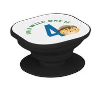 Support Téléphone Extensible - This Wild One is 4 Celebration Birthday Party Gift Safari Animals - Poignée Grip de Maintien et Stand Vidéo pour Smartphone Compatible Tous Modèles Imprimé en France