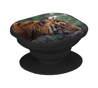 Support Téléphone Extensible - Tigre à l'affût Scène de Chasse Nature Sauvage Vie Animale - Poignée Grip de Maintien et Stand Vidéo pour Smartphone Compatible Tous Modèles Imprimé en France