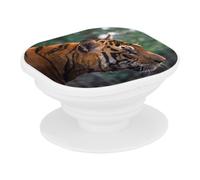 Support Téléphone Extensible - Tigre à l'affût Scène de Chasse Nature Sauvage Vie Animale - Poignée Grip de Maintien et Stand Vidéo pour Smartphone Compatible Tous Modèles Imprimé en France