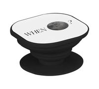 Support Téléphone Extensible - When to The Moon? Crypto Currency Trading Blockchain Finance Business Bitcoin Humour Meme - Poignée Grip de Maintien et Stand Vidéo pour Smartphone Compatible Tous