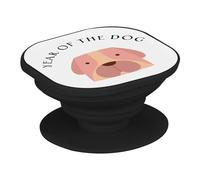 Support Téléphone Extensible - Year of The Dog Chinese Astrology Sign Zodiac Animal Horoscope Drawing - Poignée Grip de Maintien et Stand Vidéo pour Smartphone Compatible Tous Modèles Imprimé en